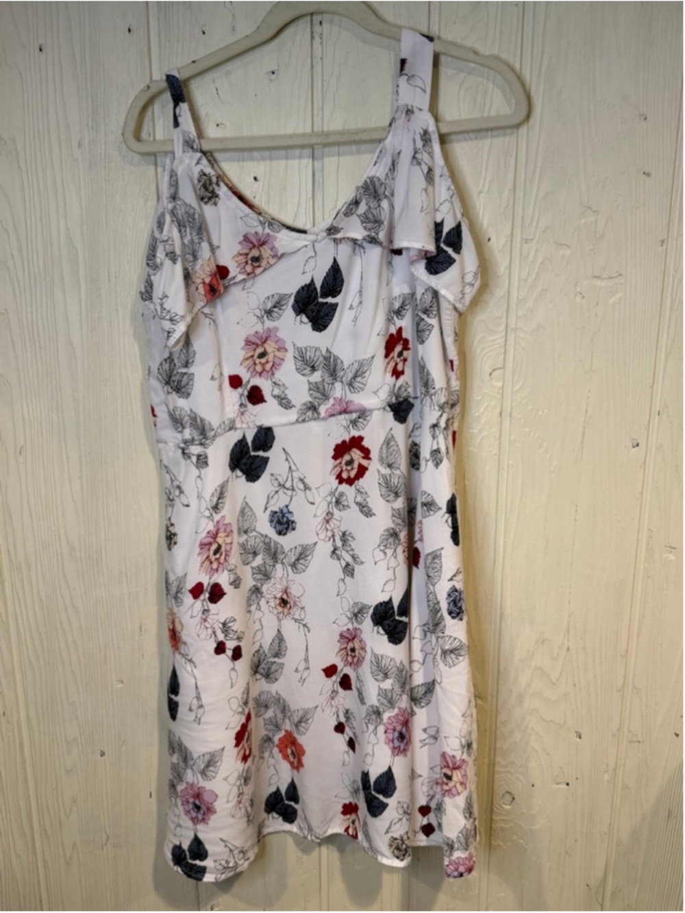 Nexus Women Plus Size 18 White Floral Print Dress